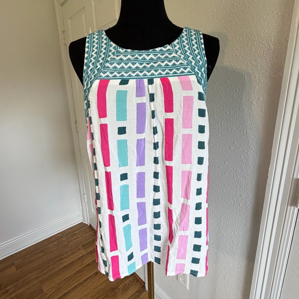 Savanna Jane Womens S Colorful Boho Sleeveless Summer top